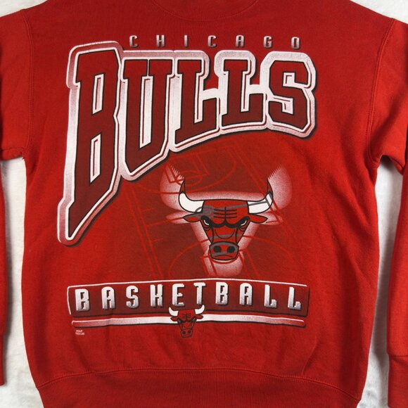 Vintage Chicago Bulls Crewneck‎ Basketball Sweatshirt NBA Graphic Red - Picture 2 of 7